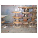 13 WOOD SPOOLS OF WIRE VARIETY OF SIZES