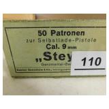 9MM AMMO 50 ROUNDS (GERMAN) 9MM AMMO 50 ROUNDS (GERMAN)
