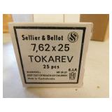 7.62 X 25 AMMO 25 ROUNDS (SELLIER & BELLOT)