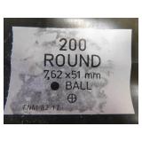 7.62 X 51 MM BALL  200 ROUNDS