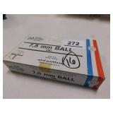 7.5 MM BALL FMJ PARTIAL BOX (16 ROUNDS) 7.5 MM BALL FMJ PARTIAL BOX (16 ROUNDS)