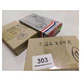 7.62 X 54R PARTIAL BOXES (3) 50 ROUNDS TOTAL 7.62 X 54R PARTIAL BOXES (3) 50 ROUNDS TOTAL