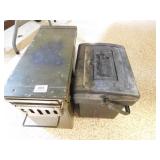 AMMO BOXES 1-LARGE METAL; 1-LARGE PLASTIC AMMO BOXES 1-LARGE METAL; 1-LARGE PLASTIC