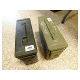 2 SMALL METAL AMMO BOXES