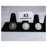 Barber Dimes-(3); 1912-P; 1912-P; 1916-P;