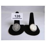 Barber Quarters-(2); 1904-P; 1906-D;