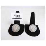 Barber Quarters-(2); 1916-D; 1916-D;