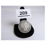 1911-P Barber Half Dollar;
