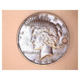 1922-D Peace Silver Dollar; (hole in coin-see