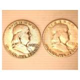 1951P & 1954D Franklin Half Dollars;