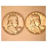 1952P & 1952D Franklin Half Dollars;