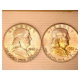1961D Franklin Half Dollars; (2);