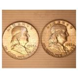 1963D Franklin Half Dollars; (2);