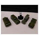 Tootsie Toy Military Vehicles; (4); Made in USA;