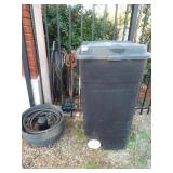 Planter, Hoses, Trash Can (5 items)