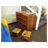 Wood Shelf, 2 Wood Steps