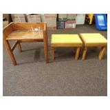 Wood Desk, 2 Wood Tables - child size