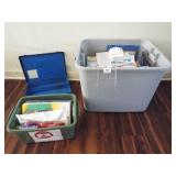 First Aid Kit Box, 2 Tubs of Supplies