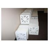 Cinderblocks painted white; 12"x12"x3.5"