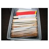 File crate with files and math papers; copies