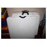 White Folding tables with adjustable legs