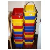 Small Plastic Bins Red/Blue/Yellow