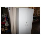 White Composite cabinet with doors and shelving