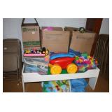 Wooden Train Table with toddler toys-wagon/pool
