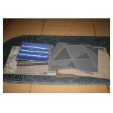 Rugs, carpet squares; several small rugs,train rug