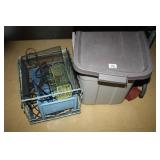 Metal Crate-Tub with shelf covering material