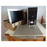 HP CPU Tower, Microtek Monitor - 14",