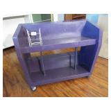 Metal Rolling Library Cart, purple