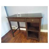 Wood Desk, 2 Drawers, Shelves