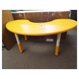 Plastic Half Circle Table, orange