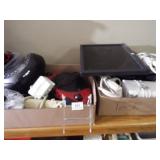 Tech - monitor, radio/cd players, clock,