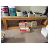 Wood Table with bottom shelf (no contents)