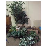 Faux Green Plants (8), Trees (2)