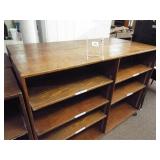 Wood Shelf Units, matching, on wheels (2)