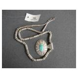 Silver Necklace with Turquoise Pendant