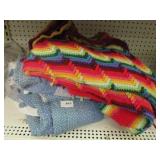 Blue Quilt & Colorful Afghan