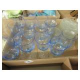 Blue Glass Stemware, Glass Saucers/Plates
