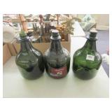 3 Empty Wine Jugs