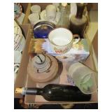 Oil Lamp Base, Misc. Glass Jars