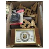 2 Boxes - Wood Letters, Office Supplies