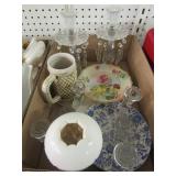 Glass Candle Holders, Mugs, Decorative Plates