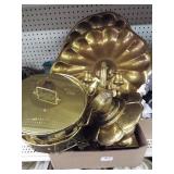 Brass Colored Wall Hangings, Basket, Bowls
