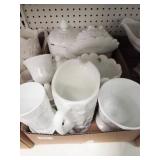 Milk Glass Canisters, Pitchers, Glasses