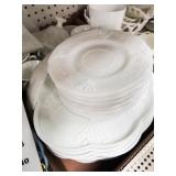 Milk Glass Plates, Cups