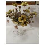 Flower Arrangement in Glass Bowl