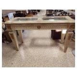 Wood Sofa Table, Glass Insert